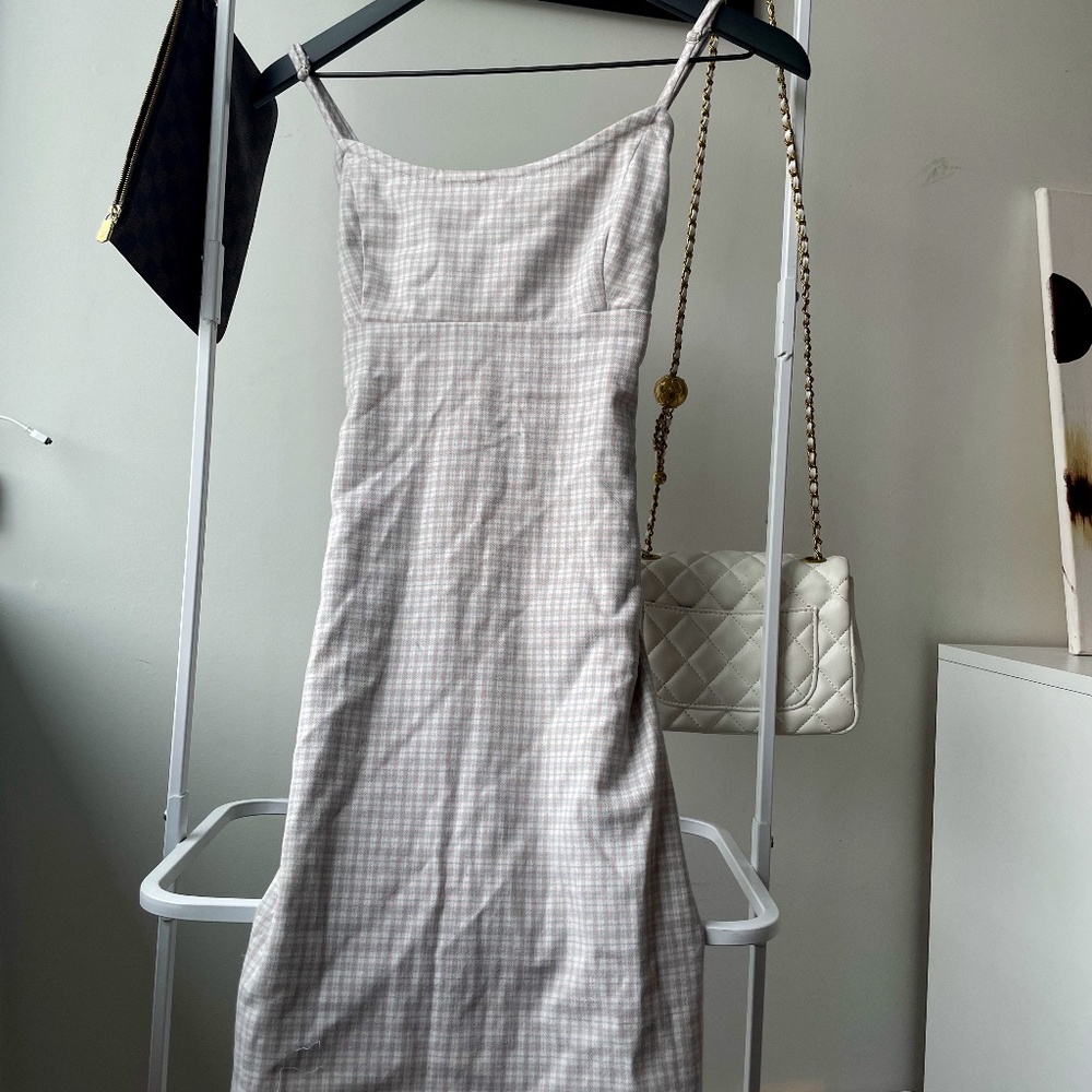 Brandie Melville checkered pink dress